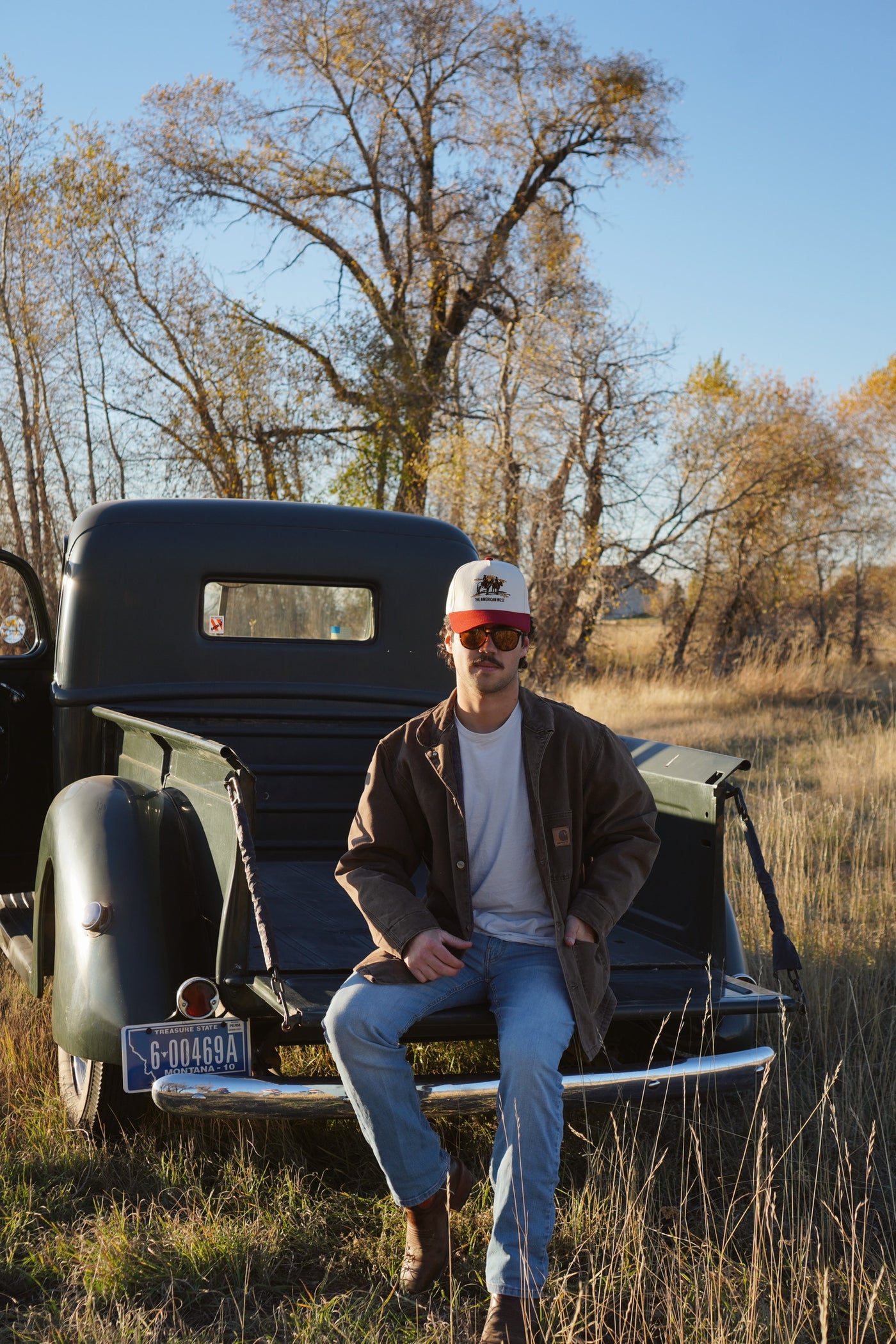 American West “On The Way” Canvas Trucker Hat