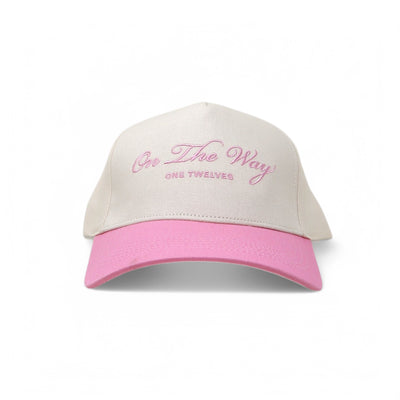 Grapefruit Pink “On The Way” Canvas Trucker Hat